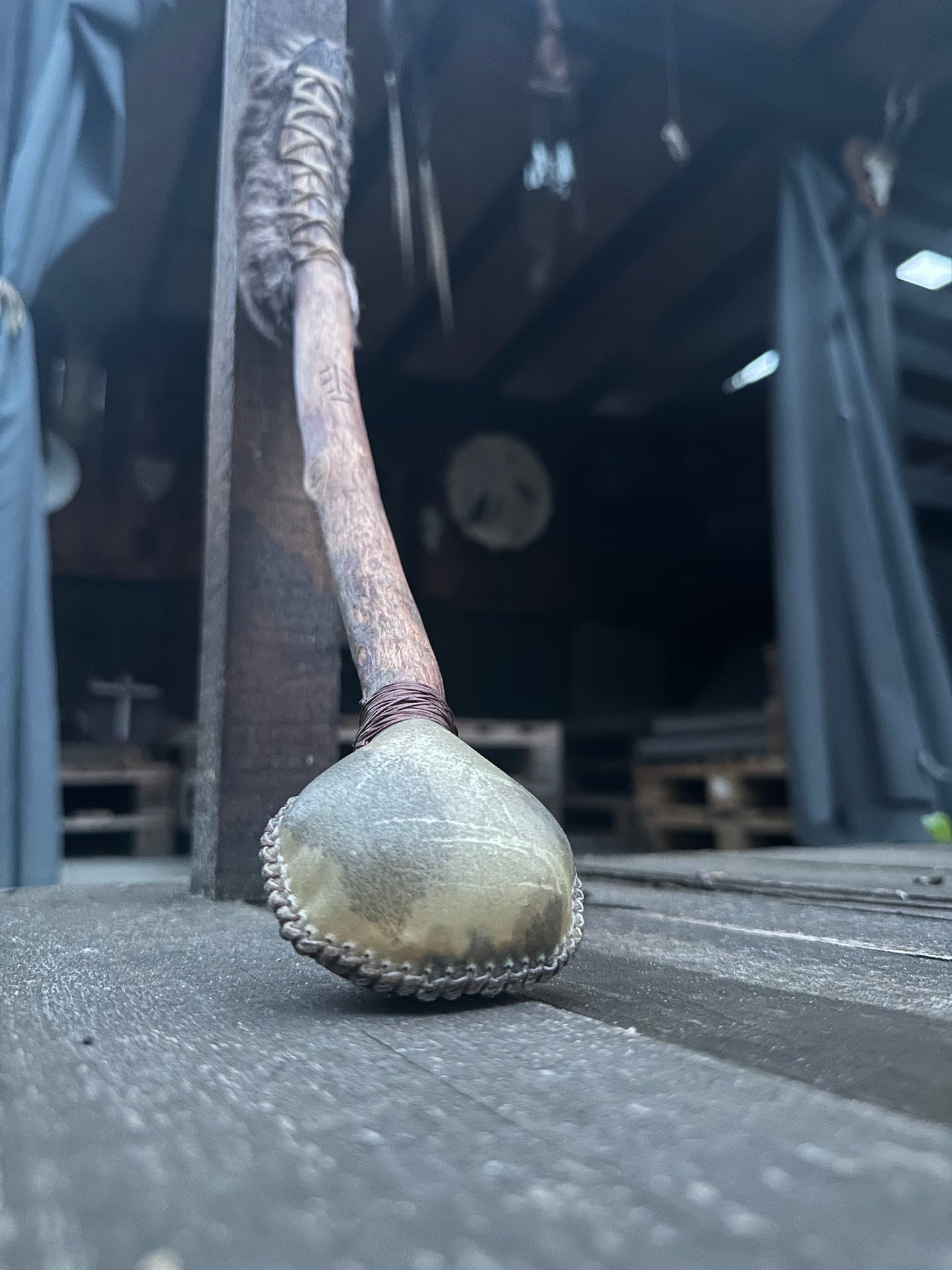 Shamanic rattle and beater (two sides )