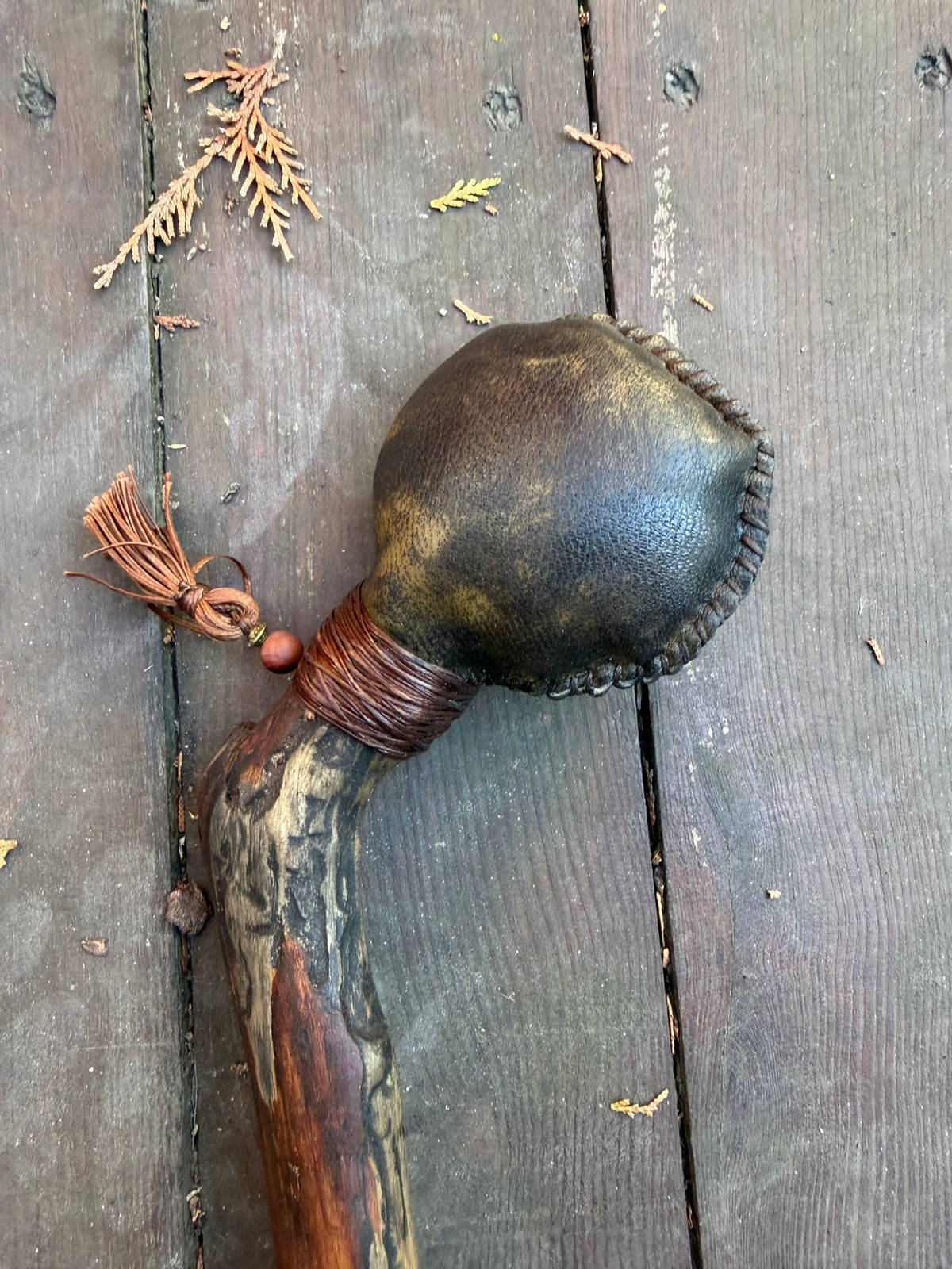 Shamanic Rattle Classic — with Carved Elements