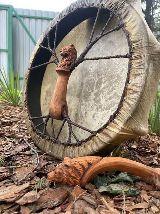 Shamanic Drum the Bear 16 inches