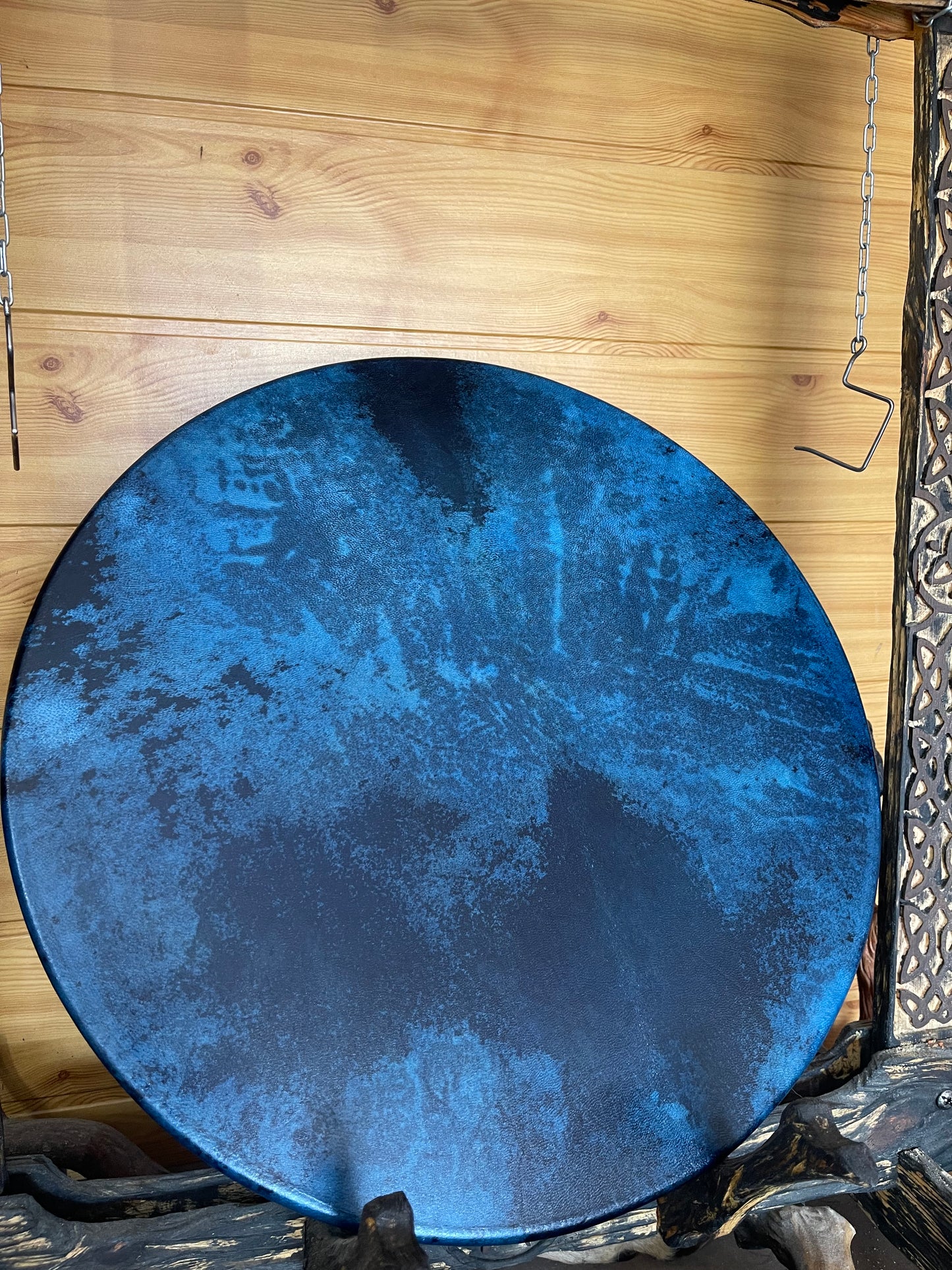 Shamanic Drum 'Tree of Life' — 20" Round (Blue)