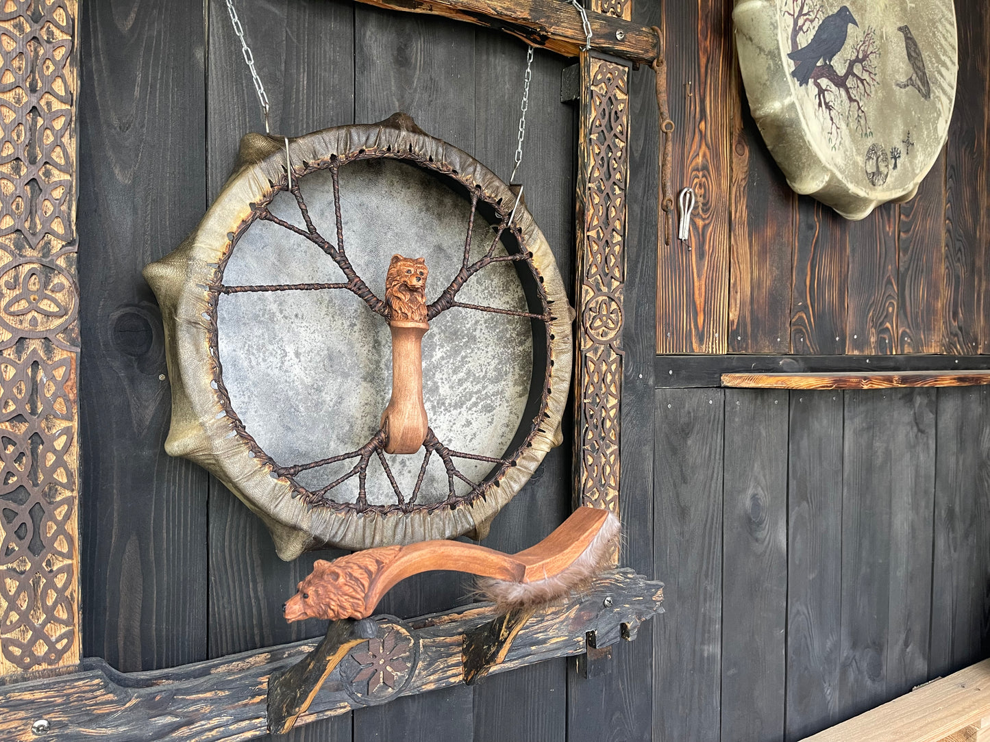 Shamanic Drum the Bear 16 inches
