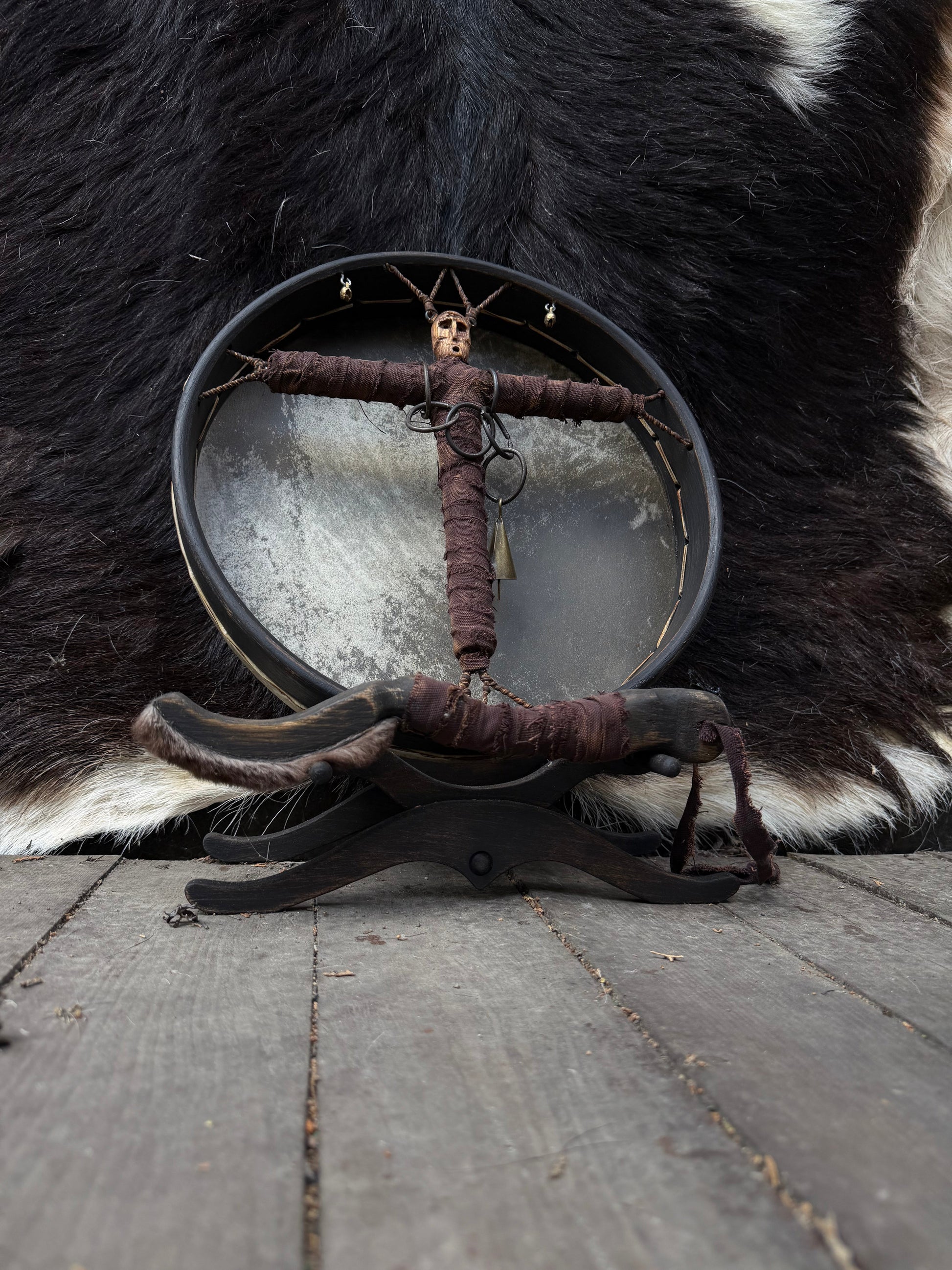Keeper of the Way Siberian drum on fur