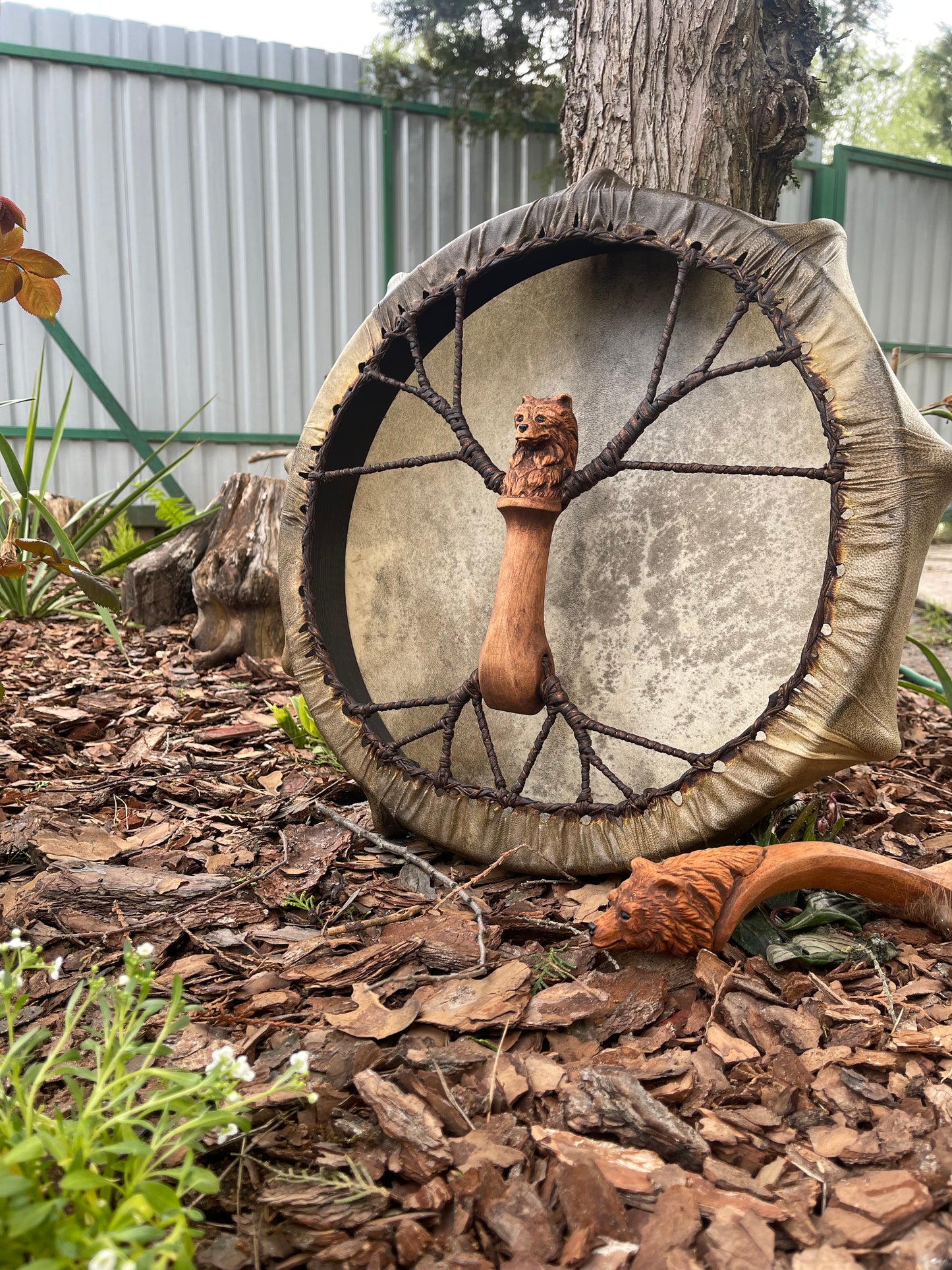 Shamanic Drum the Bear 16 inches