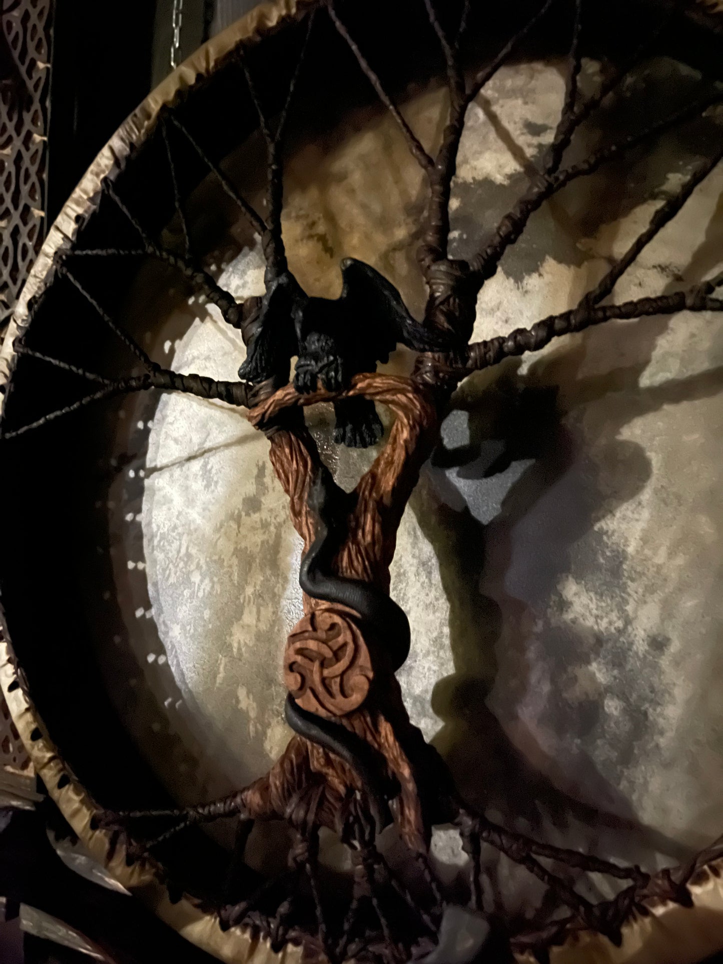 Shamanic Drum 'Raven and Snake' — 20" Round