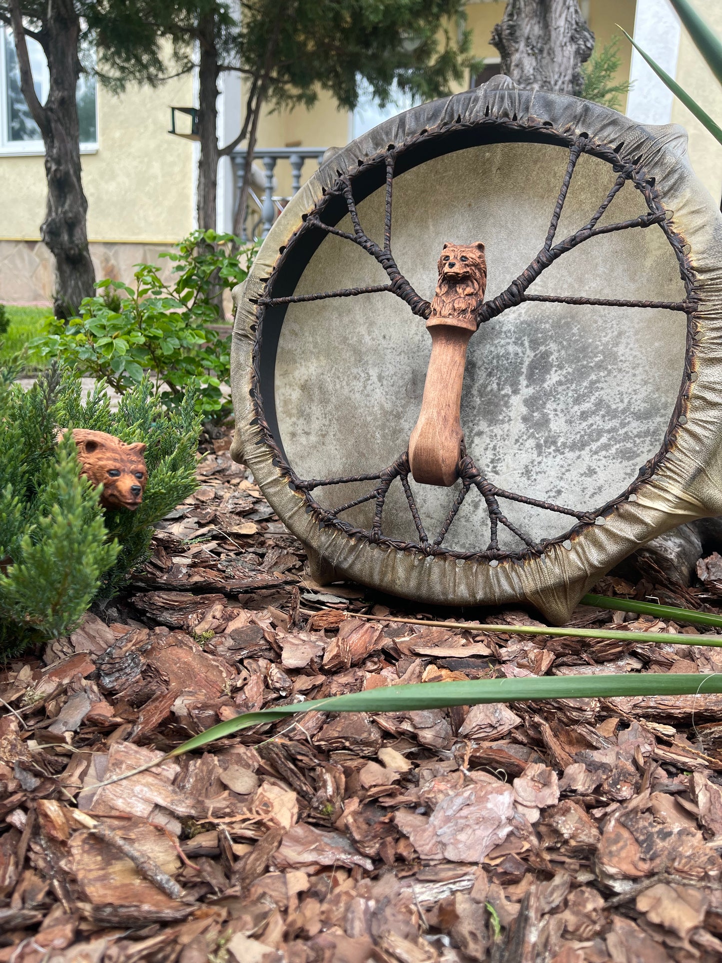 Shamanic Drum the Bear 16 inches