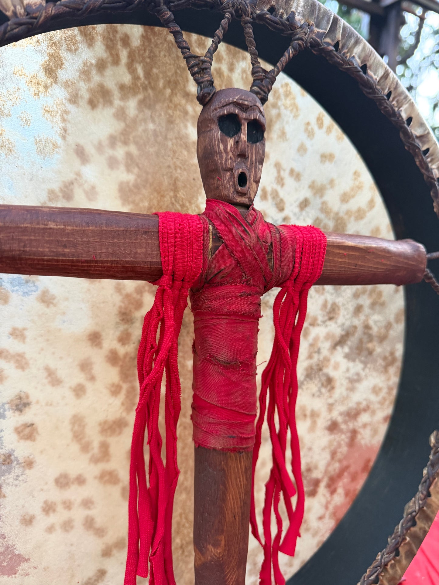Siberian Shamanic Drum 18" — Cross-Handle