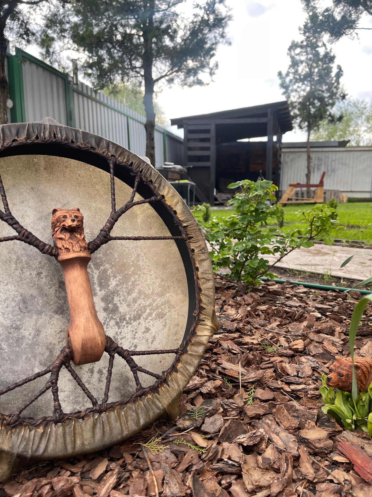 Shamanic Drum the Bear 16 inches