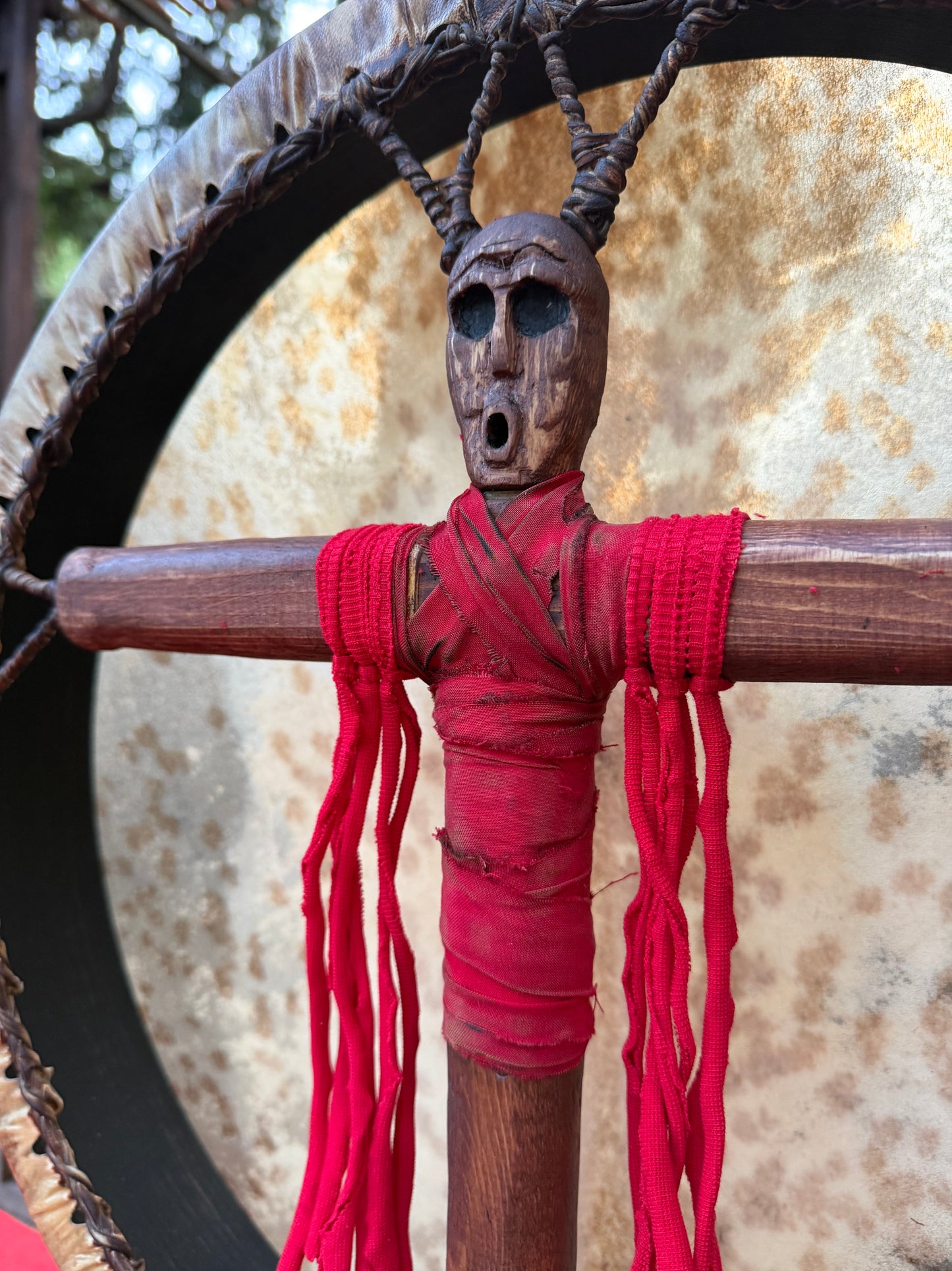 Siberian Shamanic Drum 18" — Cross-Handle