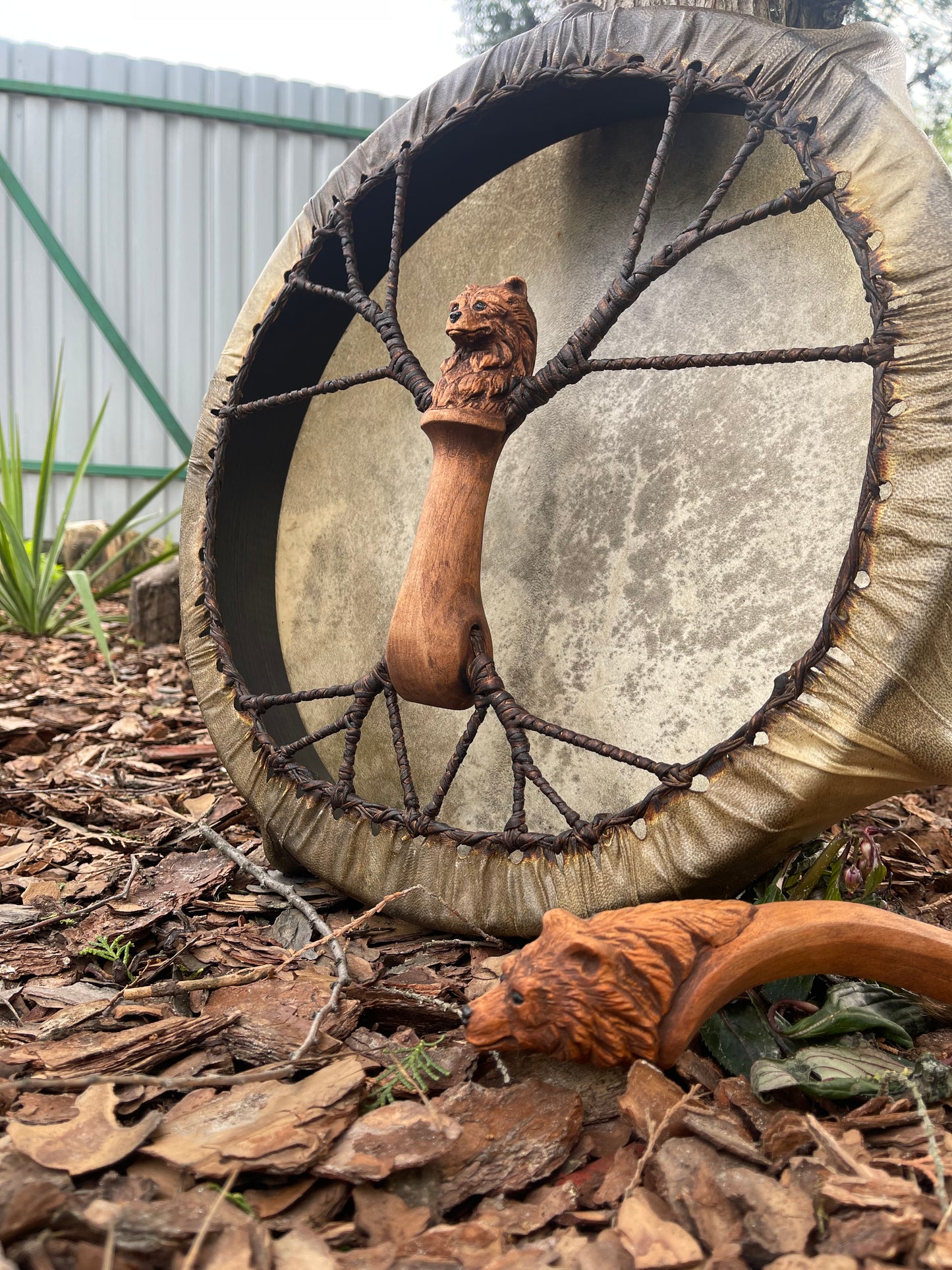 Shamanic Drum the Bear 16 inches