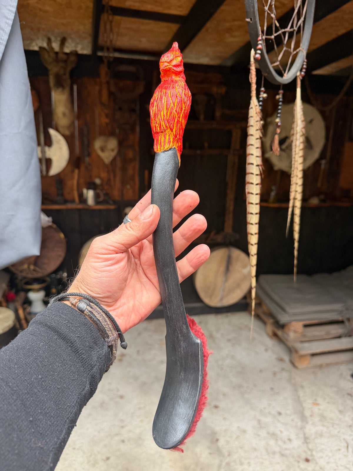Shamanic Drum Beater 'Phoenix' — 16"