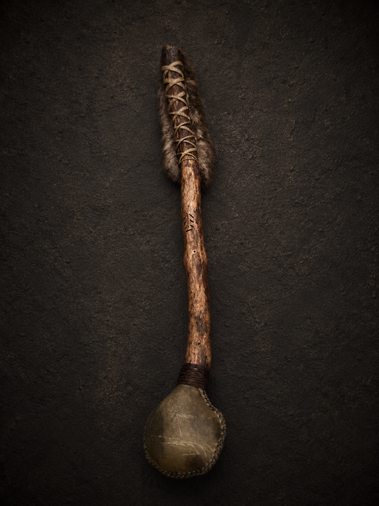 Shamanic rattle and beater (two sides )
