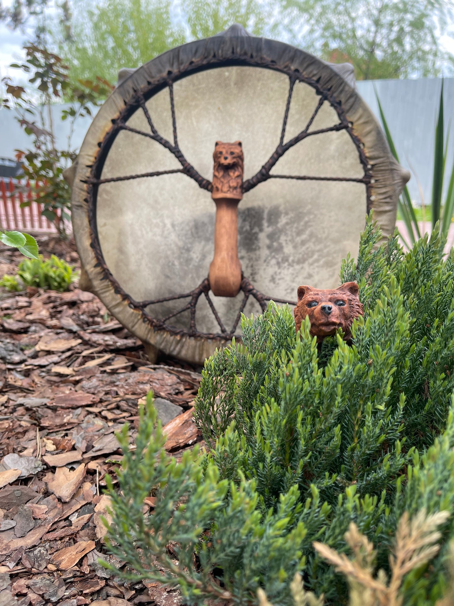 Shamanic Drum the Bear 16 inches