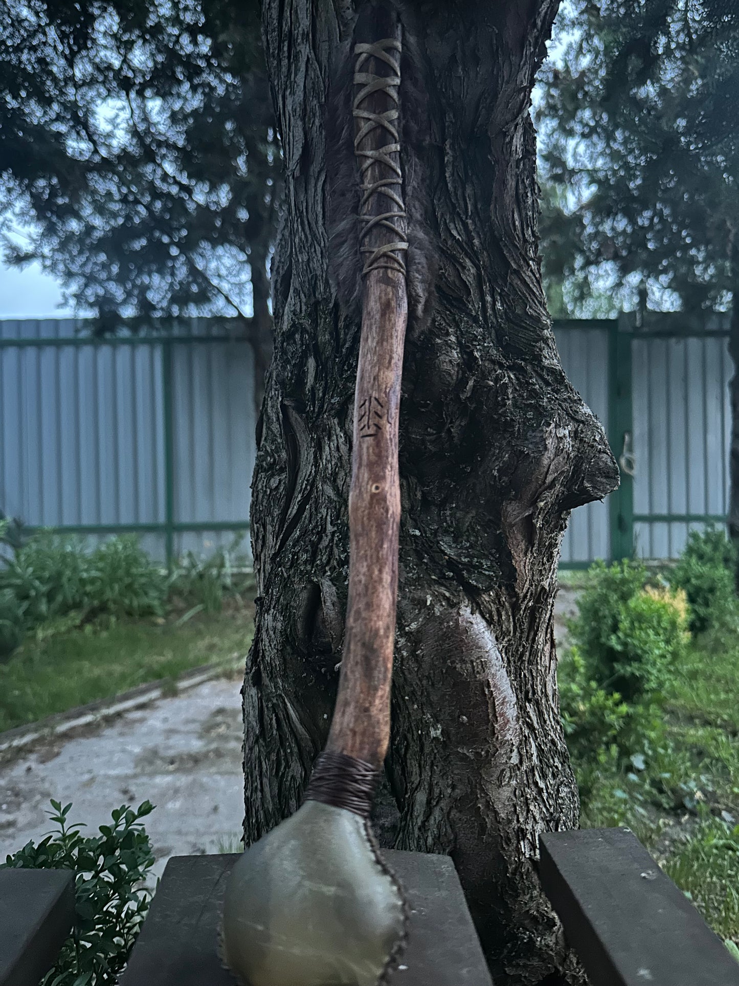 Shamanic rattle and beater (two sides )