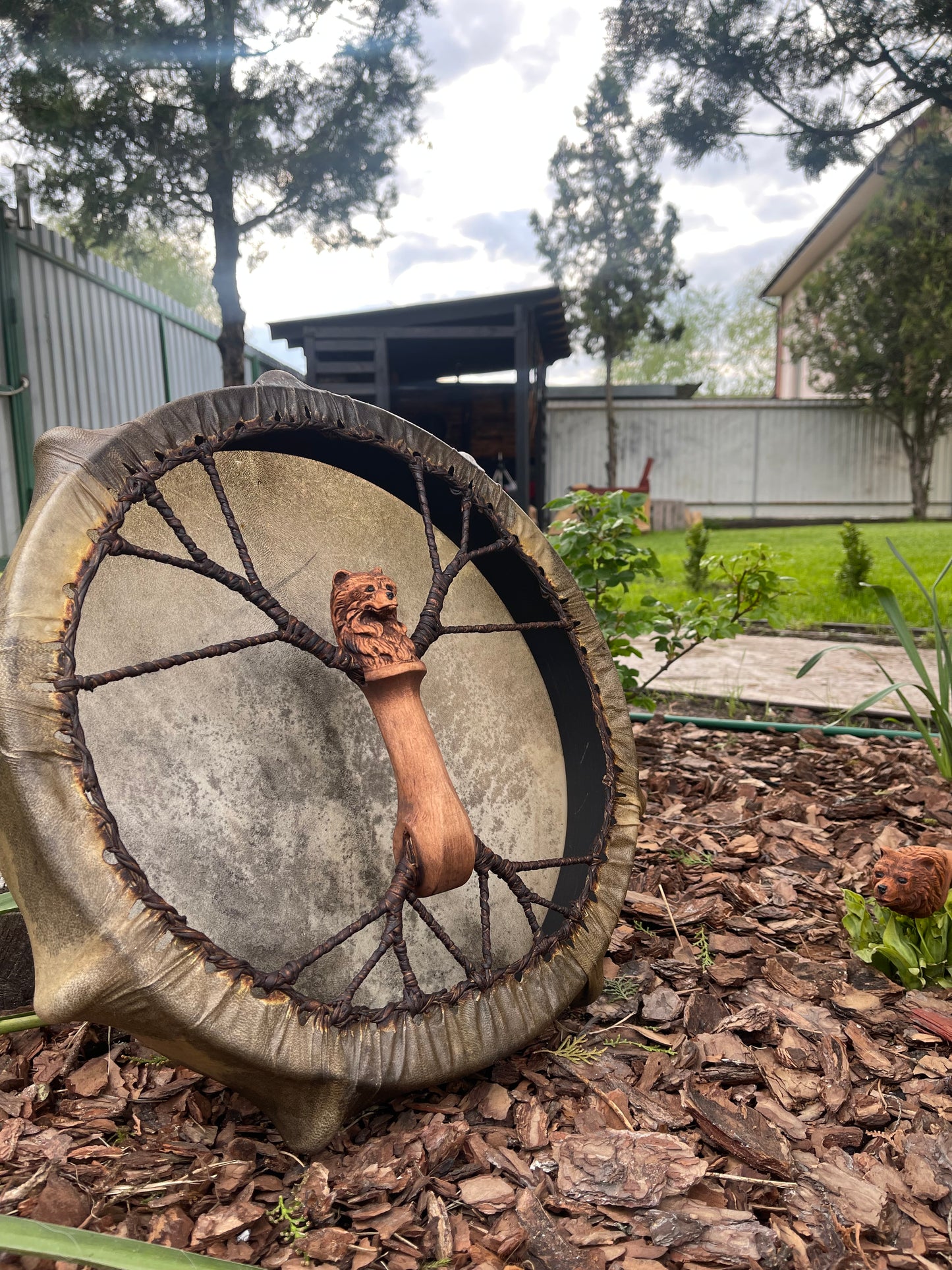 Shamanic Drum the Bear 16 inches