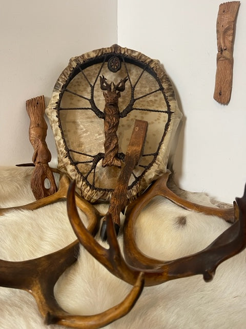 Shamanic Drum Deer — 24/20" Oval