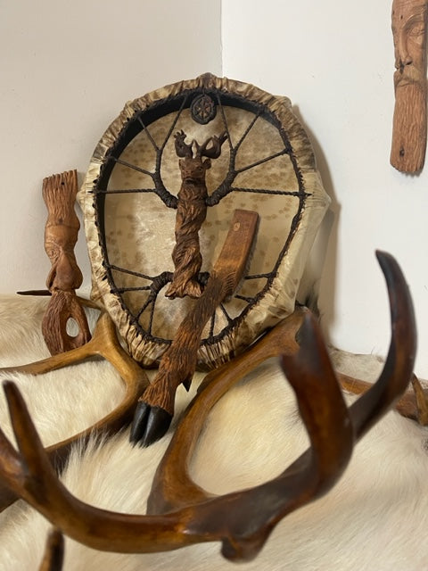 Shamanic Drum Deer — 24/20" Oval