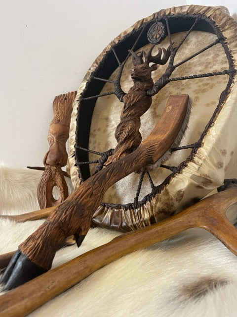 Shamanic Drum Deer — 24/20" Oval
