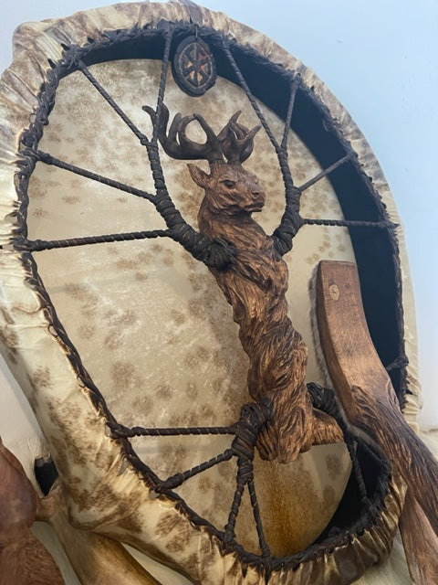 Shamanic Drum Deer — 24/20" Oval