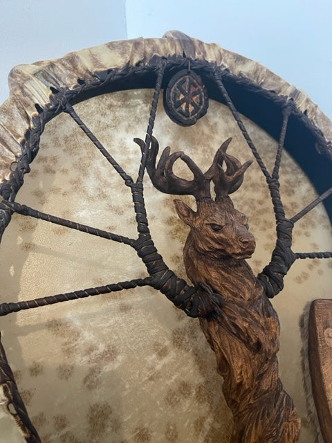Shamanic Drum Deer — 24/20" Oval