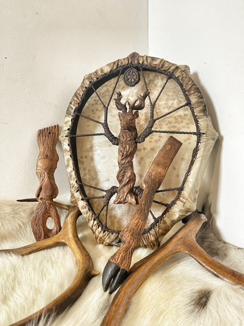 Shamanic Drum Deer — 24/20" Oval