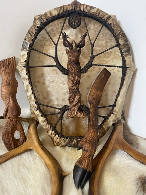 Shamanic Drum Deer — 24/20" Oval