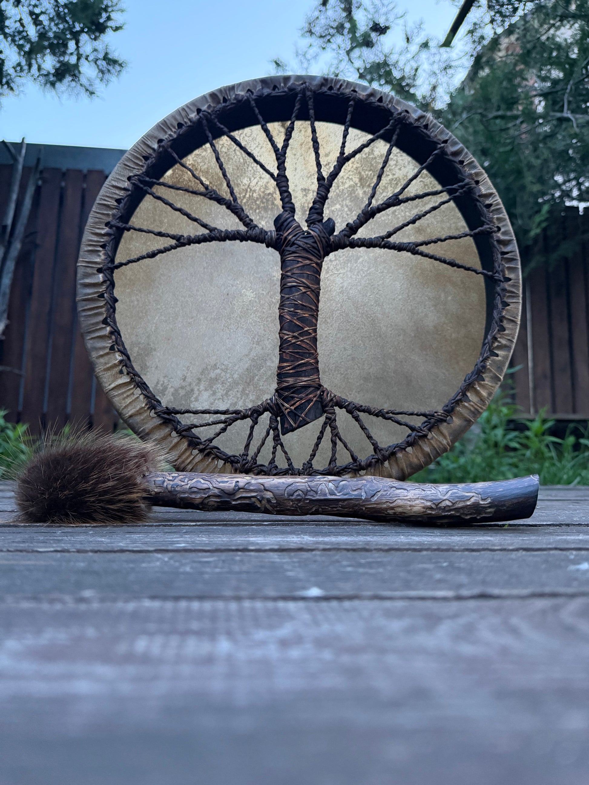 Tree of Life shamanic drum, 16 inch