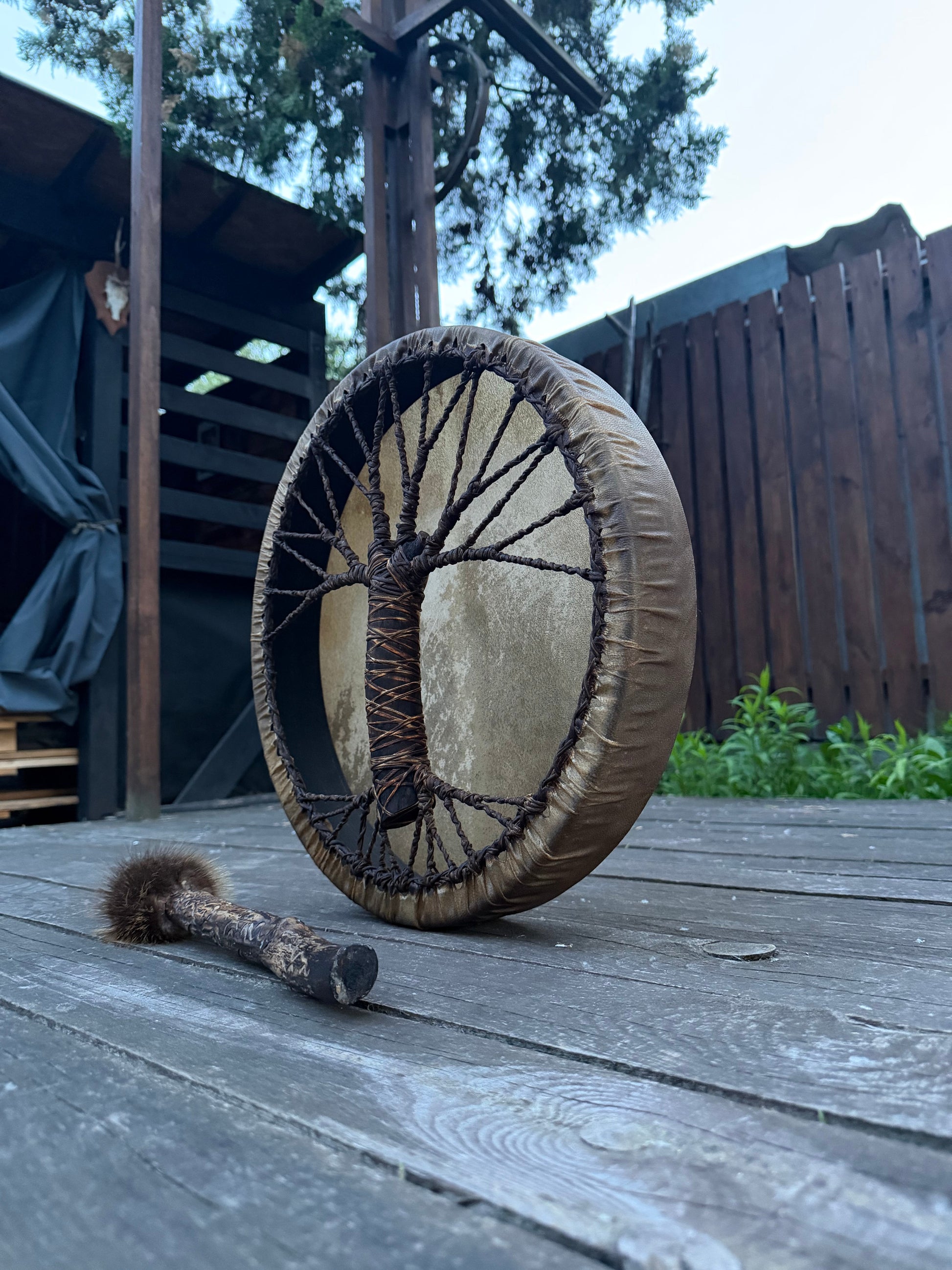Tree of Life shamanic drum, back