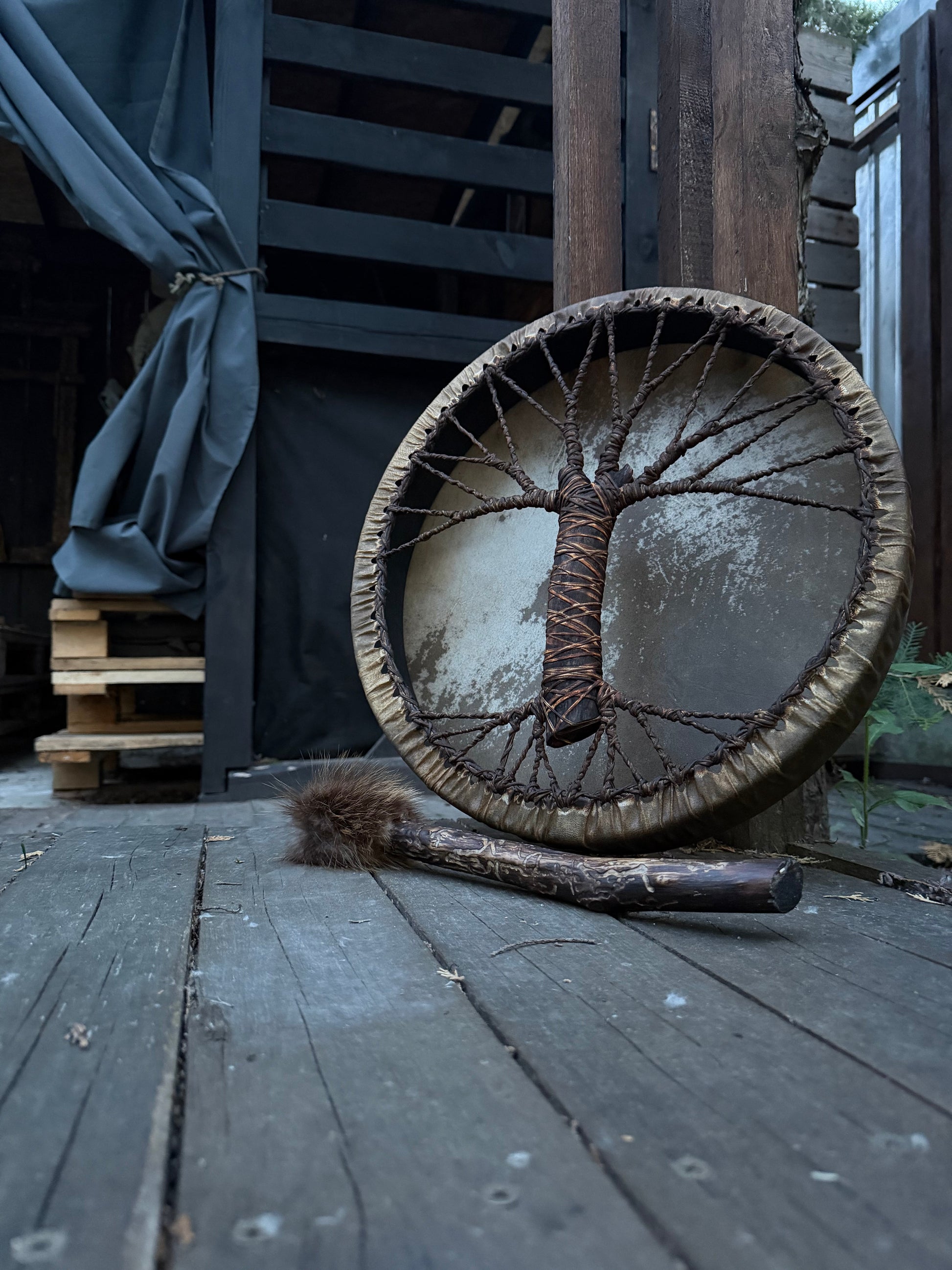 Tree of Life shamanic drum, view