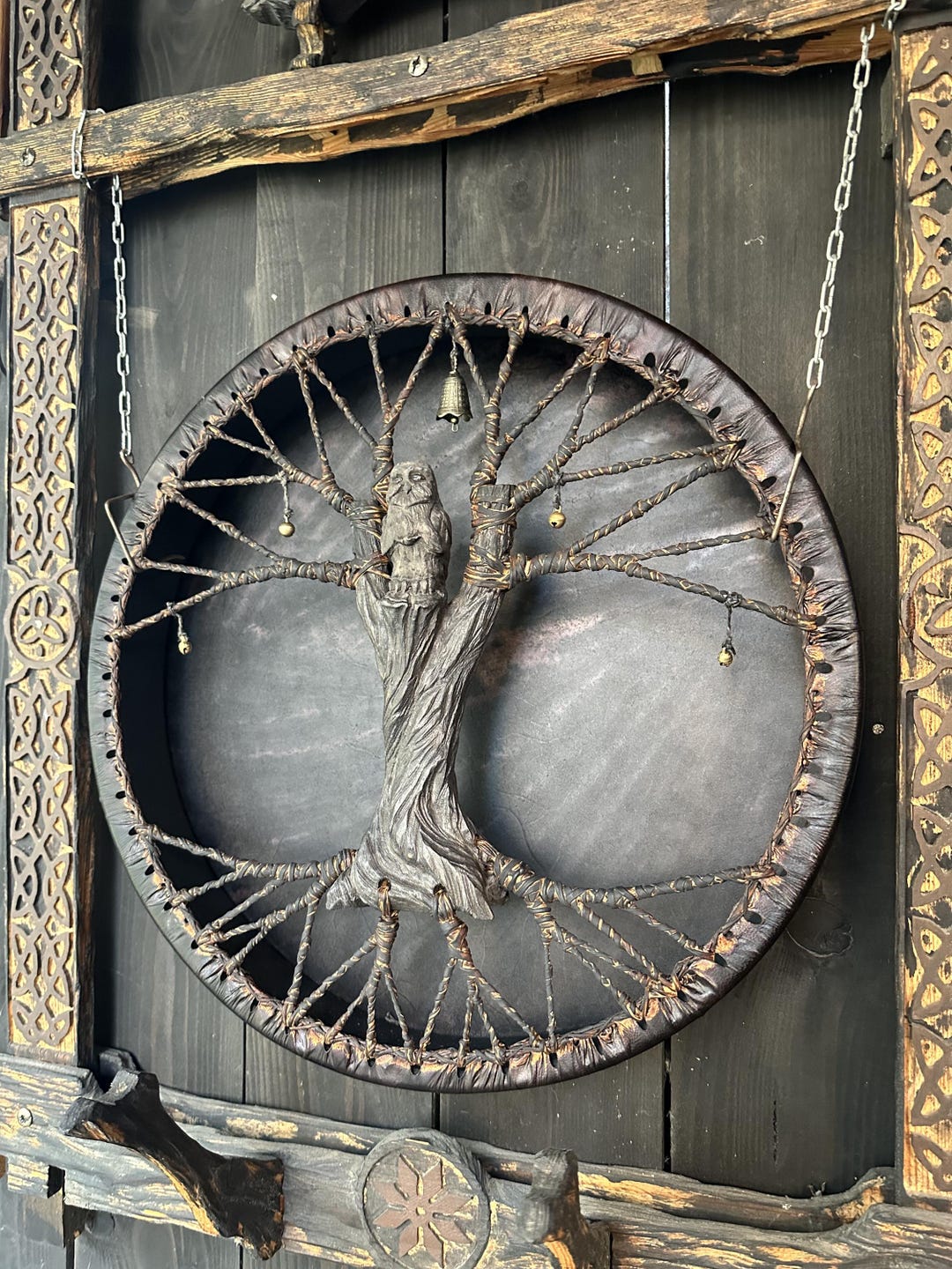 Shamanic Drum 'Owl' — 18" Round
