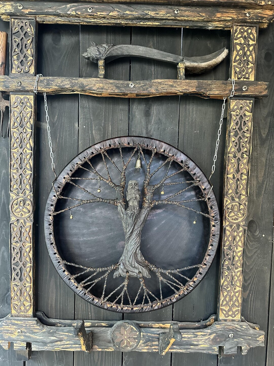 Shamanic Drum 'Owl' — 18" Round