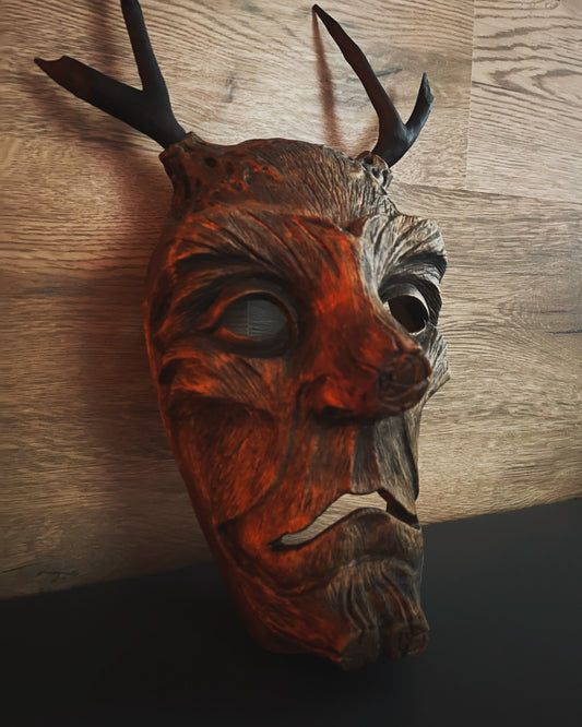 Shamanic Mask — Hand-Carved Ritual Mask