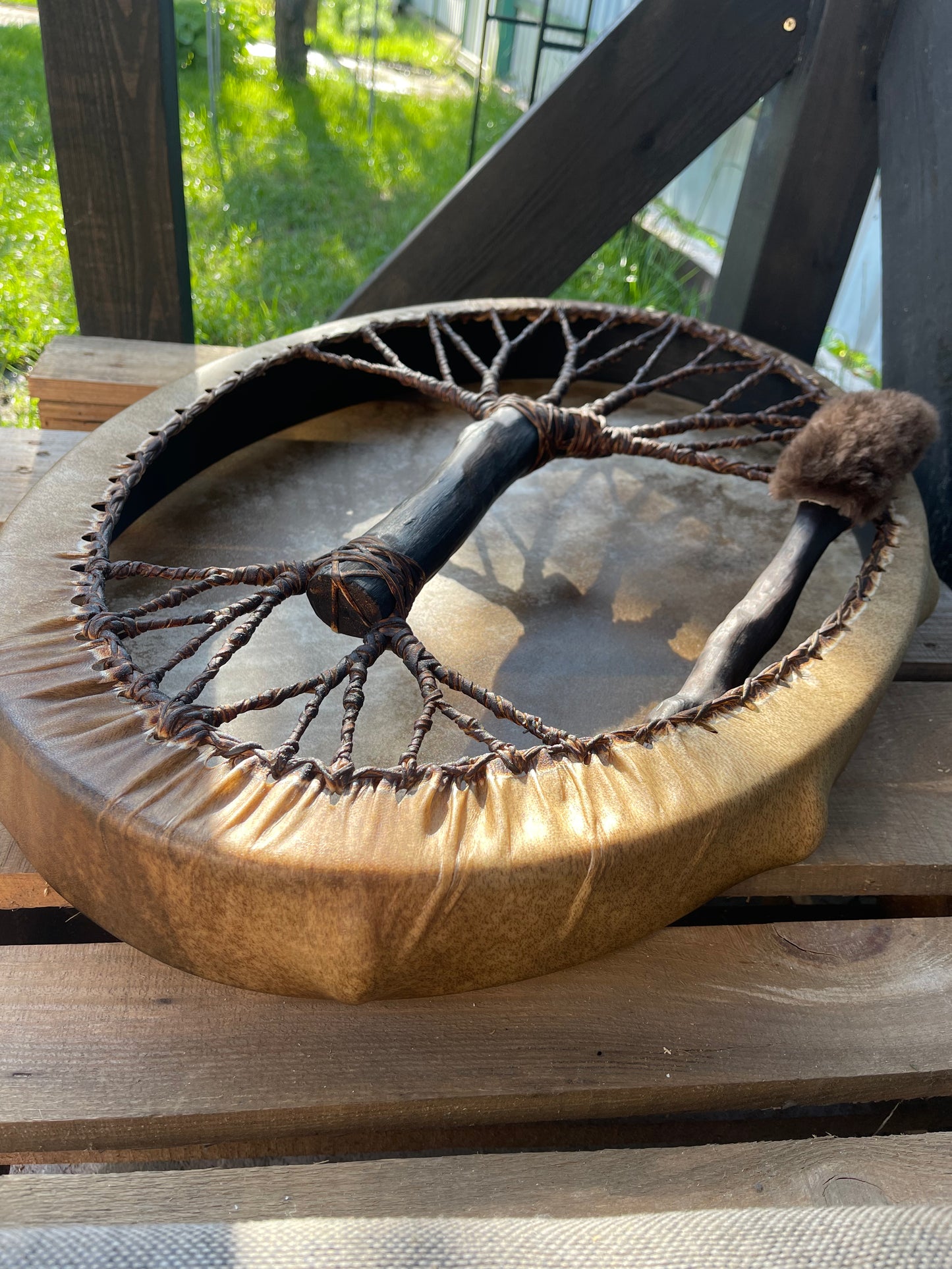 Shamanic Drum 'Tree of Life' — 28" × 20" Oval