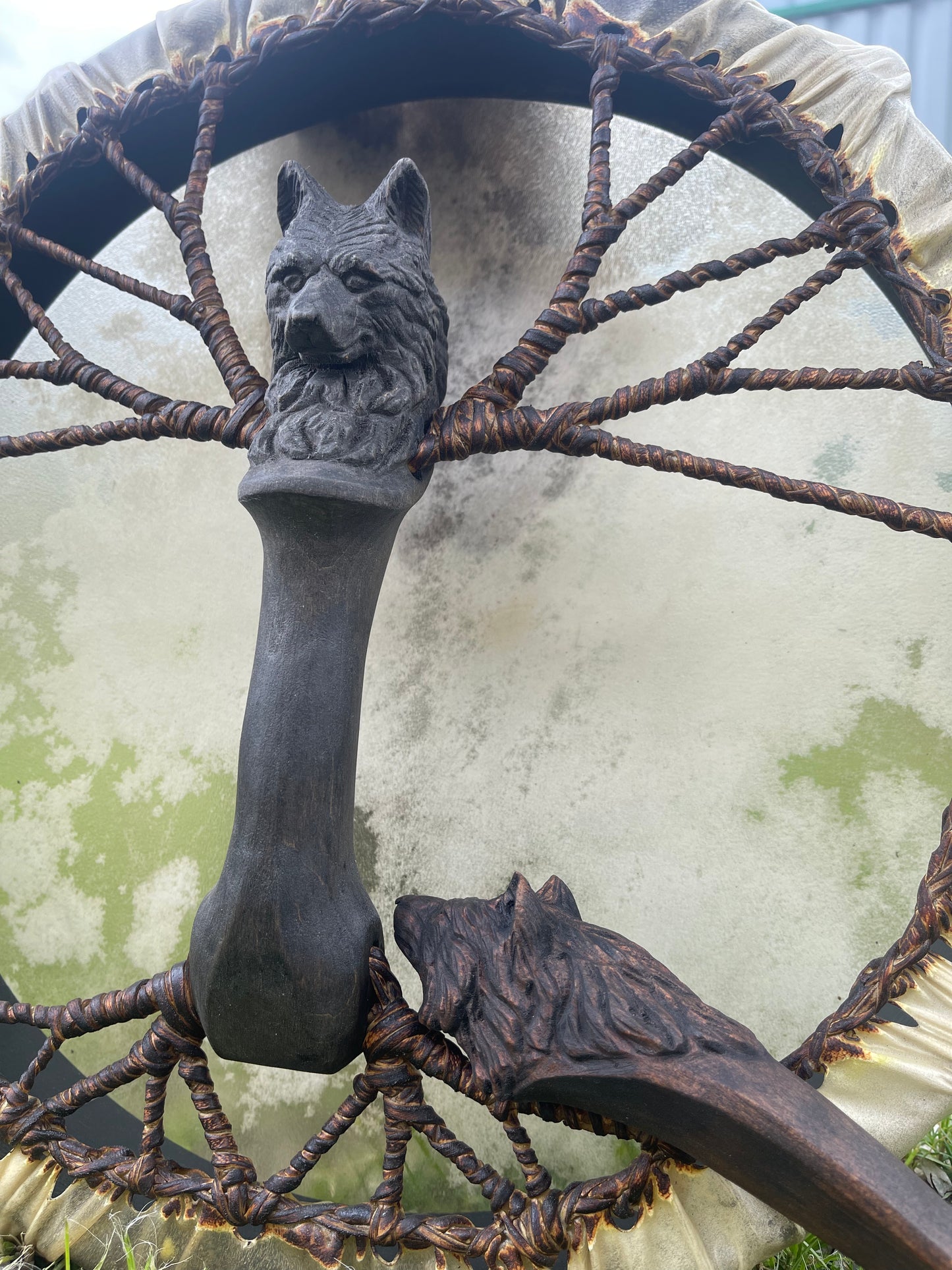 Shamanic Drum Wolf — 16"