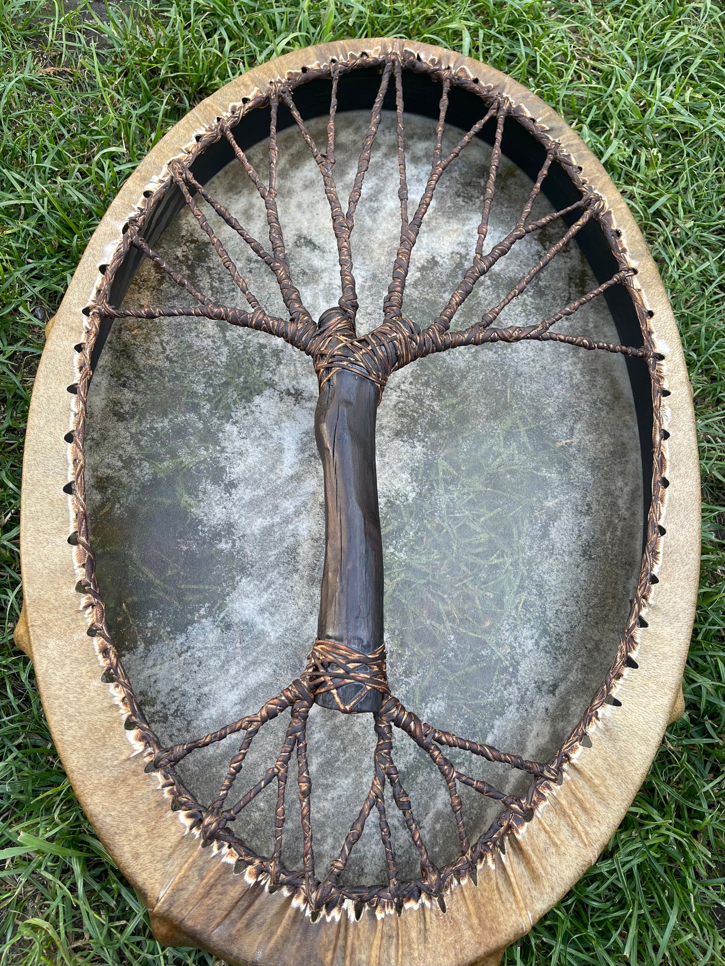 Shamanic Drum 'Tree of Life' — 28" × 20" Oval