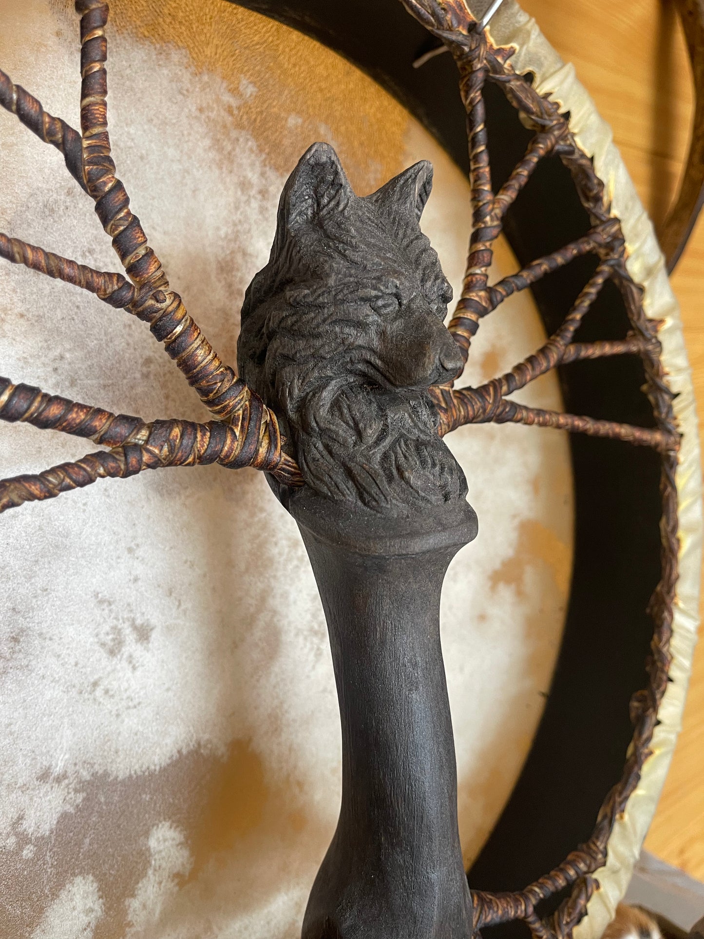 Shamanic Drum Wolf — 16"