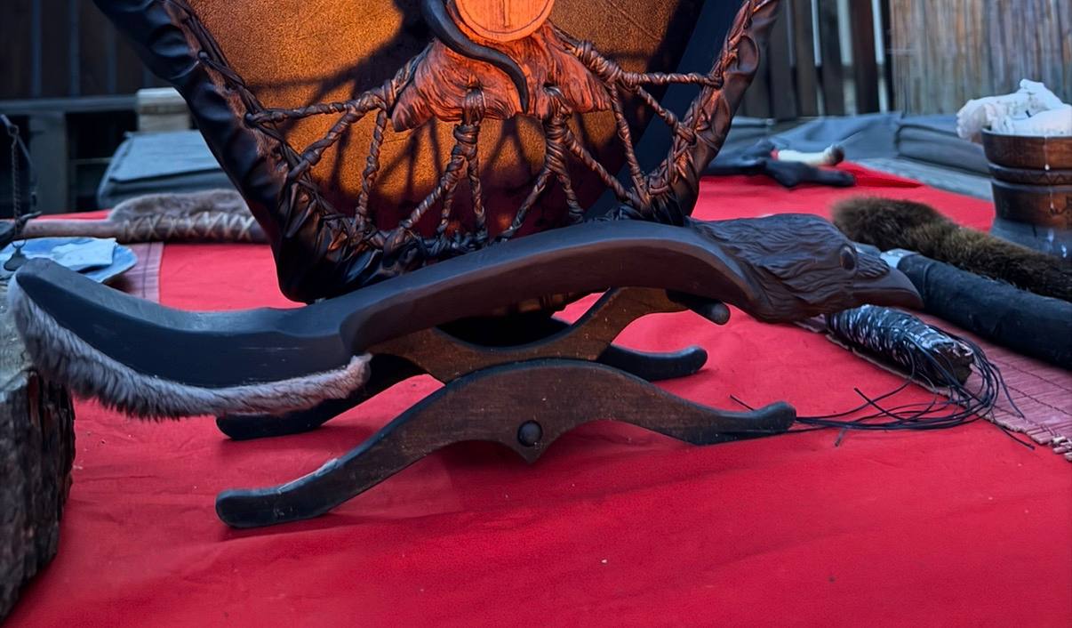 Shamanic Drum Beater 'Raven' — 16"